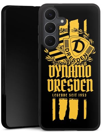 DeinDesign Premium Silikon Hülle kompatibel mit Samsung Galaxy S25 FE Handyhülle schwarz Case Statement SG Dynamo Dresden SGD