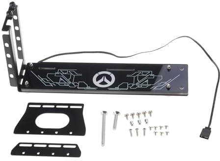 AMISENK Vertical Graphics Card Holder Bracket GPU Kickstand/Base for -ATX Chassis with LED 5V Or 12V 3pin ARGB Aura Sync GPU Vertically