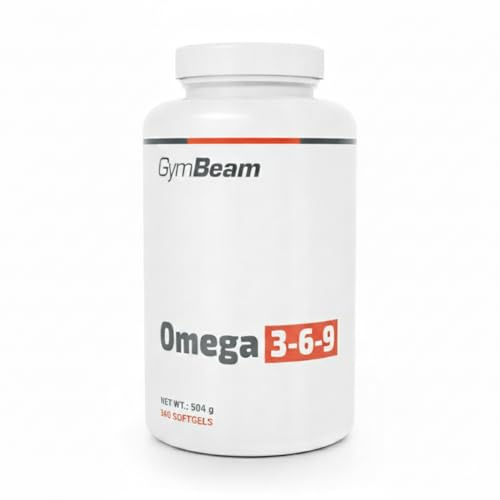 GymBeam Integratore Omega 3-6-9, 800mg Olio di Pesce, 600mg Olio di Semi di Lino, 580mg Olio di Girasole, Con EPA, DHA e Vitamina E, per la Salute del Cuore, Fonte di Acidi Grassi (360 cps)