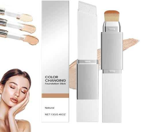 Facelove Foundation Stick, 2-in-1 Foundation Stick mit Pinsel, Veränderbares foundation-duo mit lsf 15, 12 Stunden Halt und Natürlicher,Feuchtigkeitsspendender für Alle Hauttypen (Natürliche Farbe)