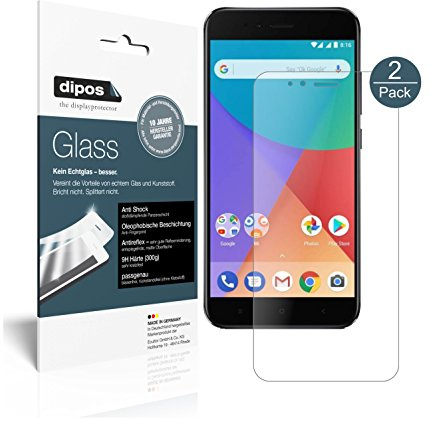 dipos I 2X Displayschutz matt kompatibel mit Xiaomi Mi A1 Schutzfolie 9H Anti-Shock