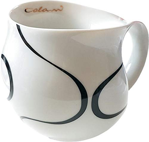 Luigi Colani dekorierte Kaffeetasse Becher Tasse Cappuccinotasse Kaffeebecher „Gold&Color“ Loop schwarz/Black 280 ml