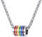 Suplight Edelstahl Anhänger Halskette, Homosexuell LGBT Gay & Lesbian Pride Regenbogen Streifen Anhänger mit 55cm Weizenkette Schwul Modeschmuck Accessoire