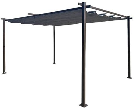 Jet-Line | Metall Pergola | Pavillon | Kairo Light | Terasse Sonnenschutz| Garten | 3 x 3 Meter | Sonnendach | UV Schutz |Stützen 6x6 cm | Dach anthrazit | Terrassenüberdachung