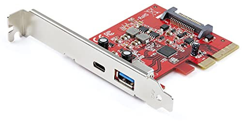 StarTech.com PCI Express 2-Port Karte (USB-C & USB-A, USB 3.1 Gen 2 Typ C - Interner USB-Hub für Windows Mac und Linux)