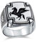 Bling Jewelry Personalisieren Sie großen zweifarbigen antiken griechischen mythischen fliegenden Pferdekreatur Pegasus Siegelring für Männer Teenager oxidiertes .925 Sterlingsilber anpassbar