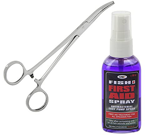 DNA Leisure NGT Fischhilfe-Spray, 50 ml, mit 15,2 cm langer Angelzange, Haken-Entfernungswerkzeug, Karpfenangeln