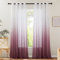 PONY DANCE Schlafzimmer Gardinen und Vorhänge Vorhang Leinenoptik Halbtransparent Farbverlauf Vorhänge für Wohnzimmer Deko Gardinenschals mit Ösen, 2er Set H 220 x B 140 cm, Weinrot