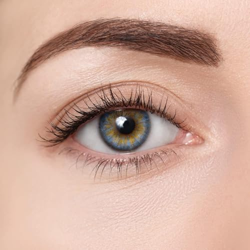 SUUM co. Lentes de contacto de color - Lentes de Contacto de Color - Lentillas de Color sin Graduación, Lentes Mensuales de 30 Días - Color Verde - Eyecolors Contact Lenses (Azul)