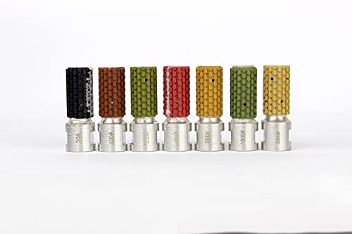 Z-Lion 25 mm Diamant-Trommelscheibe, Nassschleifscheibe zum Polieren von Spülbecken, Marmor, Granit, Stein, M14 (7 Stück/Set)