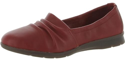 Clarks Damen Jenette Ruby Slipper, Rotes Leder, 39 EU