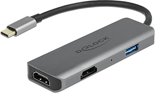 DELOCK USB TYPE-C DUAL HDMI Adapter, 4K 60 HZ Y PUERTO USB
