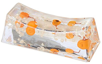 Japanese Chopstick Rest / Spoon Fork Knife Holder with Real Flower in Acrylic (Pepper Orange)