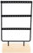 Eisen-Ohrring-Organizer, 3 Ebenen, Ohrstecker-Halter, Schmuck-Organizer, Ständer, Halsketten-Hängehalter mit Holzsockel, für Damen, hängende Ohrringe, Schmuck, schwarz