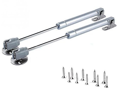 2x 100N Chrank Hydraulic Gasdruckfeder Möbeltür zum Gas Strut Lift Schrank Stoßdämpfer Gasfeder Hinge Möbelkolben Schranktüren Soft Close Klappenfeder, Silber