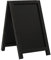 EUROPEL Présentoir de table, mini stop trottoir style ardoise, cadre en bois de pin, finition noir, pour marqueur craie à base d'eau, présentation recto-verso, dimensions 150x250mm