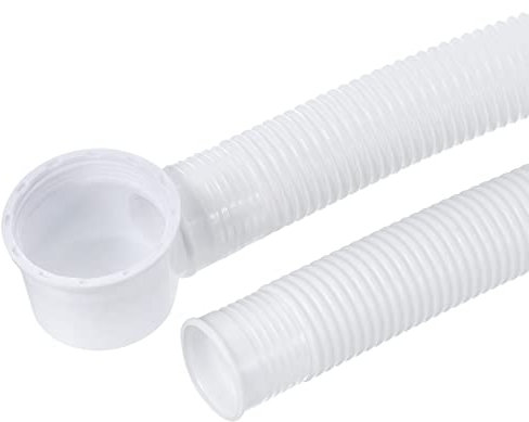 sourcing map Baignoire Vidange Tuyau Extensible Déchets Vidange 75cm Tube Flexible Vidange Tuyau pour Salle Bain Douche, Blanc Paquet de 1