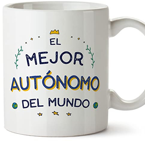 MUGFFINS Tazas para AUTÓNOMO hombre - En Español - Mejor del Mundo - 11 oz / 330 ml - Regalo original y divertido