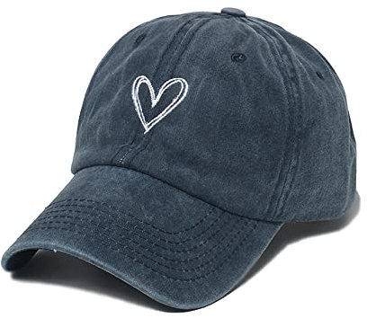 CAMICALMI Casquette de baseball pour femme pour tennis, voyage, protection UV, vintage, réglable, coupe-vent, motif cœur