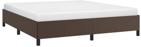 vidaXL Polsterbett Kunstlederbett Bett Doppelbett Bettgestell Bettrahmen Lattenrost Schlafzimmerbett Schlafzimmermöbel Braun 160x200cm Kunstleder