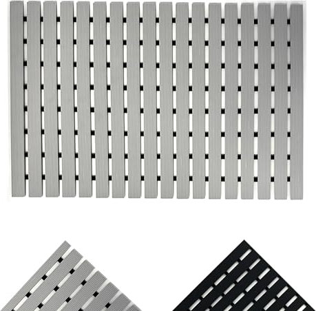 Nicoman Tapis de Douche antidérapant pour Baignoire Motif Planche de Canard Gris 64 x 43 cm