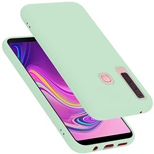 Cadorabo Hülle kompatibel mit Samsung Galaxy A9 2018 Hülle Silikon Handyhülle für Galaxy A9 2018 Case aus flüssigem Silikon- Kratzfeste und stoßfeste dünne TPU Schutzhülle - Liquid HELL GRÜN