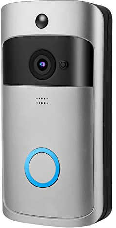 Video Türklingel mit Kamera, Smarte Türklingel, Video Doorbell, HD-Kamera, Unterstützt PIR Bewegungserfassung, 166° Ultraweitwinkel, Zwei-Wege-Kommunikation, 2.4G WiFi Verbindung