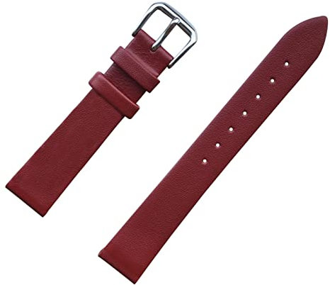 MZBUTIQ 14mm Uhrenarmband Leder Rot Dünn Weich Ersatz für Damen