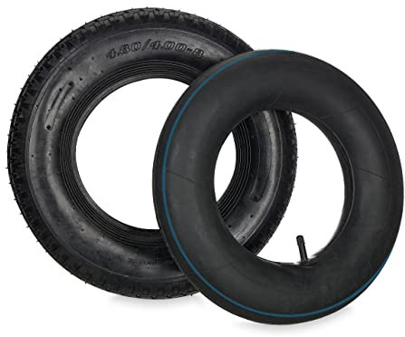 Relaxdays Roue brouette avec Chambre à air, profilée, 4.00-8 Pouces, pneumatique, Charge Max. 150 kg, Noire