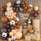 Ballon Girlande Braun Beige, 128 Stück LuftBallon Girlande Kuh, Bauernhof Geburtstag Deko mit Luftballon Kuh Druck Ballons Apricot Khaki, Latex Ballonbogen für Geburtstag Western Cowboy Party Deko