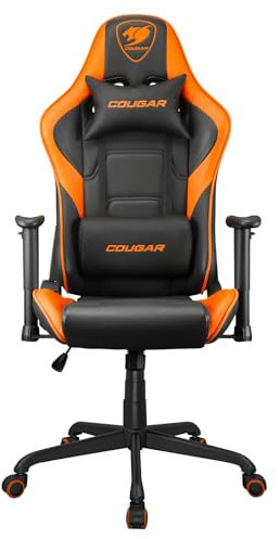 Cougar Gaming | Gaming Chair | Armor Elite - Ergonomic Design - Synthetic Leather - Breathable Fabric - Lumbar and Cervical Support - Silent Wheels