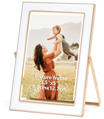 Vasemouh Eleganter Einzel-Glasbilderrahmen für 9x13/10x15 cm Fotos, Tischbilderrahmen perfekt für stilvolle Dekoration und Präsentation Ihrer Erinnerungen