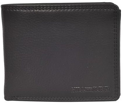 Hill Burry Leder Heeren Portemonnaie I Geldbörse I Brieftasche | Geldbeutel Wallet Portmonee Echtleder RFID Schutz hochwertig naturgegerbt Black Schwarz