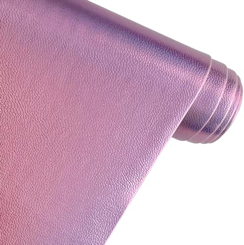XHT Cuir synthétique à grain fin très élastique - Ton foncé - 30 x 135 cm - Tissu d'ameublement - Cuir synthétique à coudre - Rose