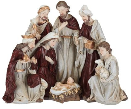 VILLA ITALIA Weihnachtsschmuck - Weihnachtsfigur - DREI - Weisen 19 cm HOLY Family - Weihnachtsbaum - Weihnachten - Stern - Christmas - Geschenk - Schnee