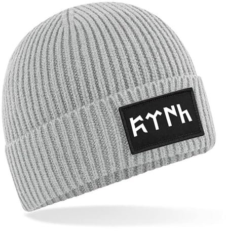 Generisch Beanie Mütze Göktürk Türk Flagge Schrift Herren Damen Kinder weich und warm Laufmütze Sportmütze für den Herbst und Winter (DE/NL/SE/PL, Alphanumerisch, Einheitsgröße, Hellgrau)