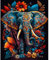 HEIBAGO Éléphant Peinture par Numéros pour Adulte, Kit de Peinture à l'huile sur Toile Bricolage pour Débutants, Animaux Peinture à l'huile avec Pinceaux pour la Décoration d'intérieur, 40x50cm