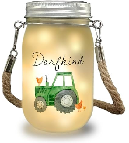 Dorfkind grüner Traktor Solarlicht mit Spruch Dorfkind Landwirt Bauernkind Hühner Für echten Mann Kerl männlich Trecker Schlepper