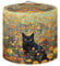 Xoenoiee Black Cat Floral Print Kitchen Appliance Dust Cover with Pockets, Electric Pressure Cooker Cover for 8 Litre Compatible with Crock Pot, Rice Cooker Cover