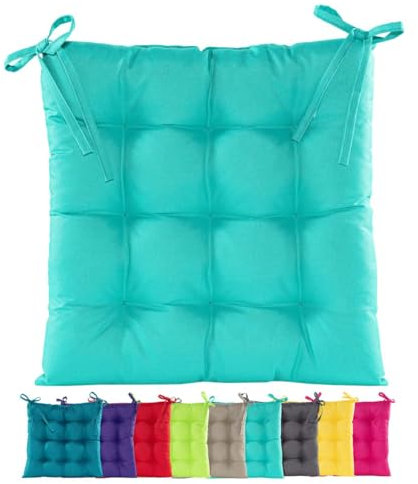 JACK Outdoor Stuhlkissen 38x38cm Lounge Kissen Auflage Wasserfest Sitzkissen Garten Lotus Effekt, Farbe:Aqua