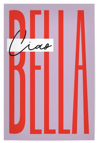 artboxONE Poster 30x20 cm Typografie Malou Studio-Ciao Bella - Lila - Bild Liebe Liebe Motivation