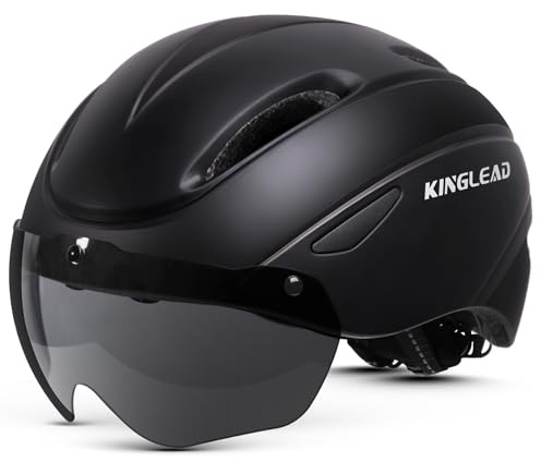 Bike Helmet for Adults Bicycle Helmet with Detachable Magnetic Googles & Adjustable Dial for Mountain Bikes, Road Bikes, Electric Bikes, Scooter