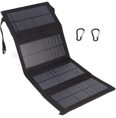 20 W vikbar solpanel, USB-solpanel Vattentät Solar Laddare för Mobiltelefon Camping Solar Laddare för Smartphone Surfplatta (BLACK)
