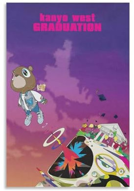 Kanye Poster, West-Musikalbum, Abschluss, Musikposter für Zimmer, ästhetische Leinwand, Wandkunst, Schlafzimmerdekoration, 30 x 45 cm