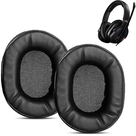 ACCOUTA Ohrpolster kompatibel mit Roccat Khan Aimo Headset, Ersatz-Ohrpolster mit weicherem Proteinleder und Memory-Schaum