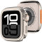 Amizee 2 in 1 Metallo Cover Compatibile con Apple Watch Serie 10 46mm, Rigida PC Anti-Graffio Metallo Cornice con Copertura Posteriore Protezione Custodia per iWatch 46mm, Titanio