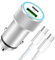 Zigarettenanzünder USB C 60W mit 1M Type C Ladekabel für iPhone 16/15 Pro Max,Samsung Galaxy S25 S24 S23 S22, Kfz Ladegerät Type C PD&QC3.0 Ladegerät Auto Zigarettenanzünder Adapter Auto Adapter