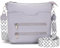 Glintify sac a main femme bandouliere tendance Violet clair sac femme bandoulière cuir végétal avec sangle large réglable et amovible