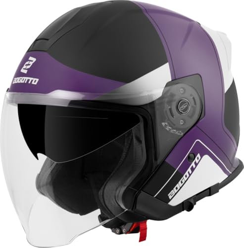 Bogotto H586 City-B Jethelm, schwarz matt/lila/weiß, S