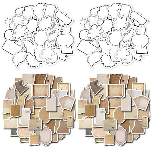 170 Stück Scrapbook Stickers, Scrapbook ZubehöR, Namensschild Aufkleber | Verschiedene Formen Papieraufkleber Journaling ZubehöR zum Schreiben für Tagebuch Planer Notizbuch Album Sammelalbum